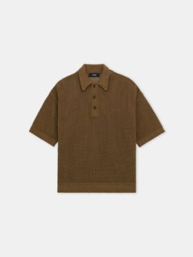 Amiri CROCHET MESH POLO
