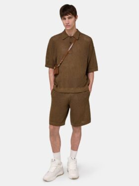Amiri CROCHET MESH POLO