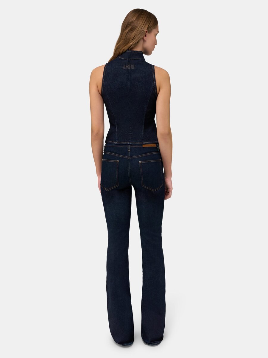 AMIRI RAW DENIM ZIP TOP FÜR DAMEN