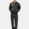 ÜBERGRÖSSIGER LEDER-HOODIE MIT REISSVERSCHLUSS