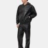 ÜBERGRÖSSIGER LEDER-HOODIE MIT REISSVERSCHLUSS