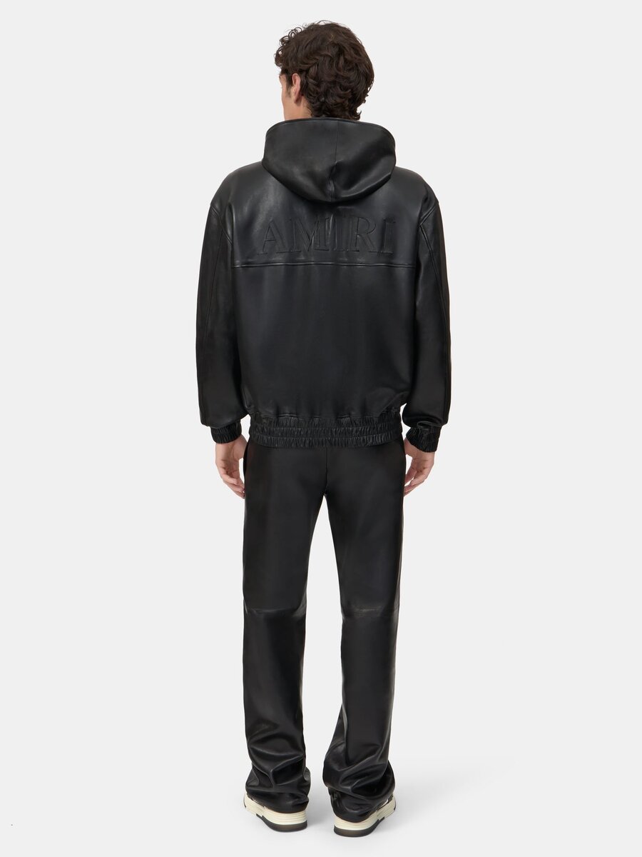 ÜBERGRÖSSIGER LEDER-HOODIE MIT REISSVERSCHLUSS