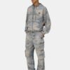 CAMO-JACQUARD-DENIM-HOODIE MIT REISSVERSCHLUSS