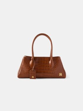 DAMEN-SCHULTERTASCHE „EMBOSSED CROC HONEY 40“