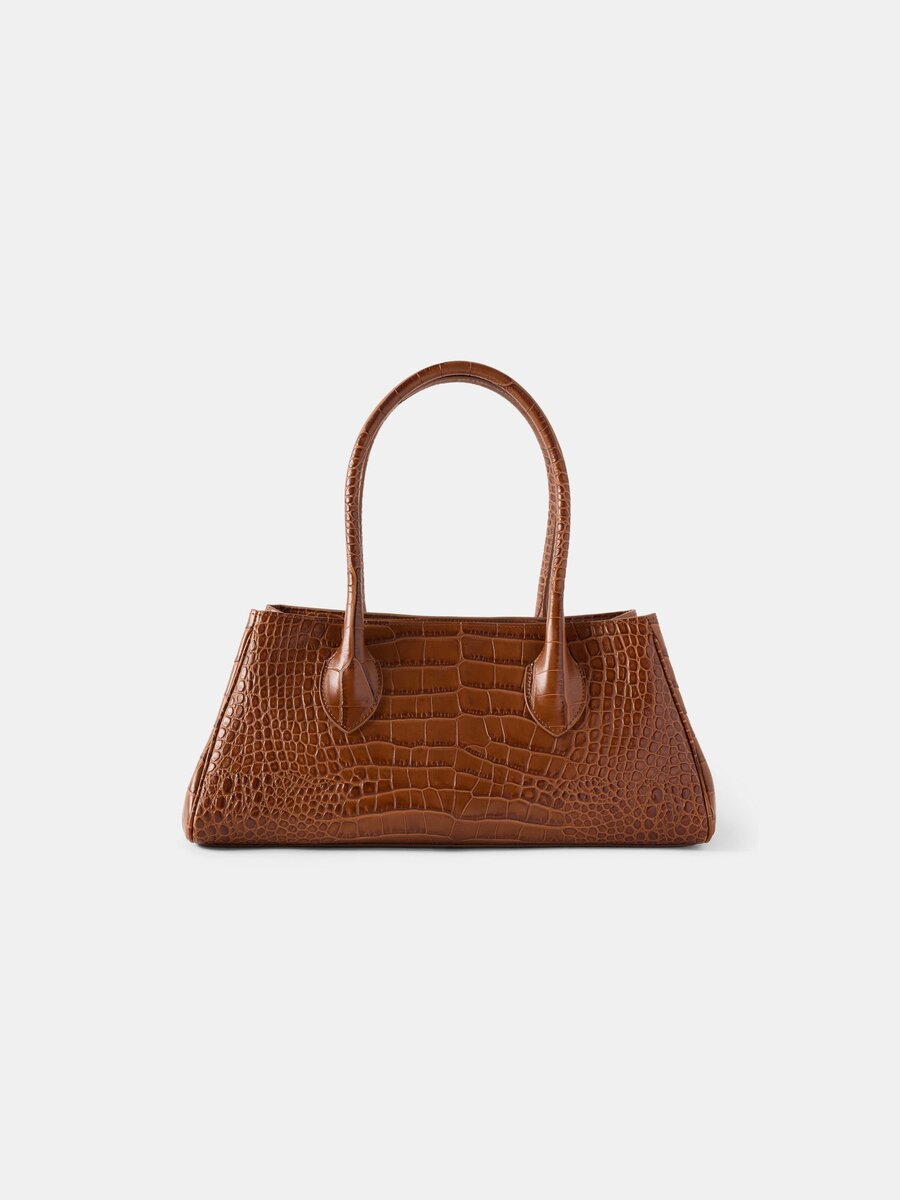 DAMEN-SCHULTERTASCHE „EMBOSSED CROC HONEY 40“