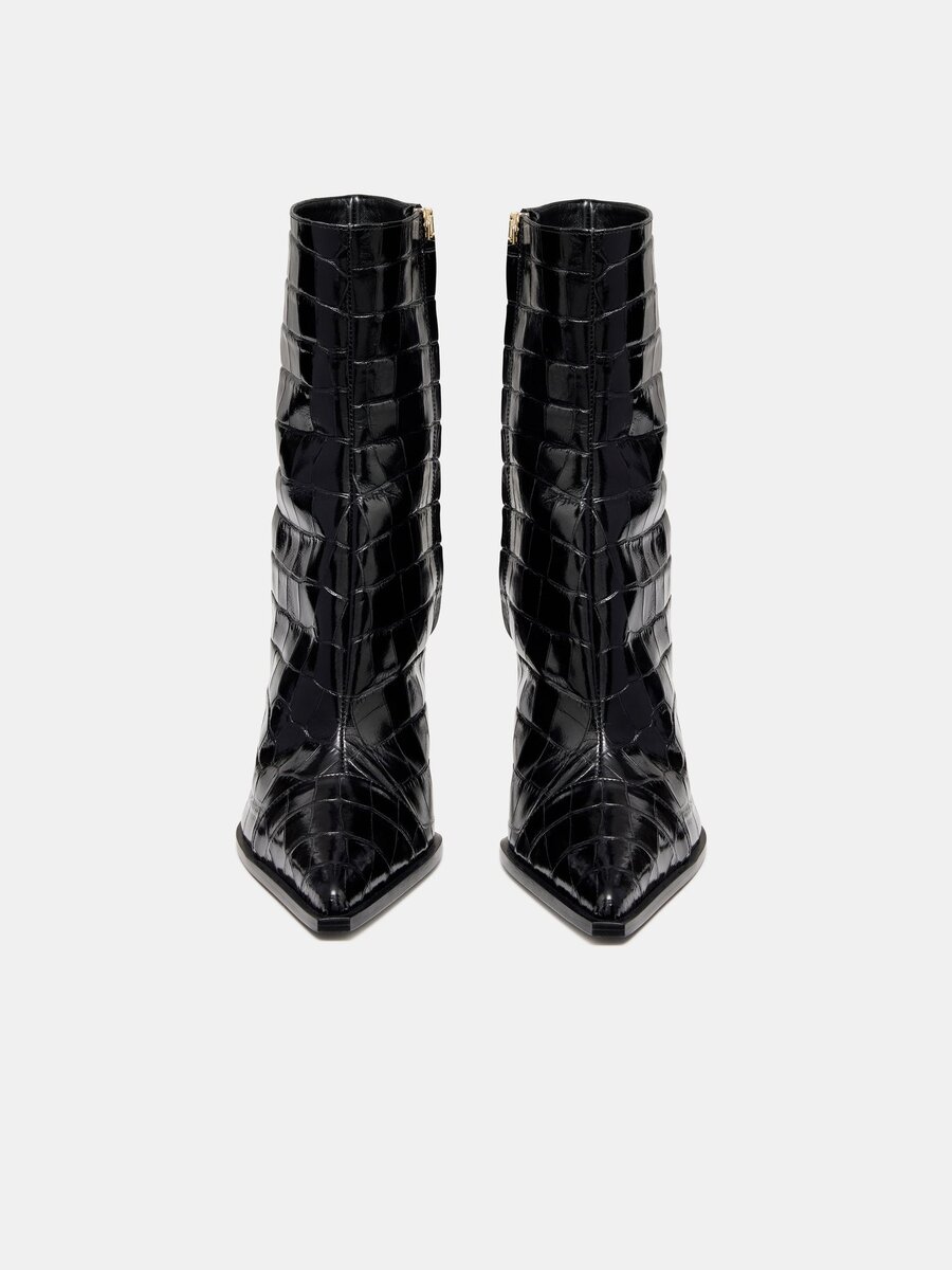 DAMEN-STILETTO-STIEFEL „MA“ MIT KROKODIL-PRÄGUNG
