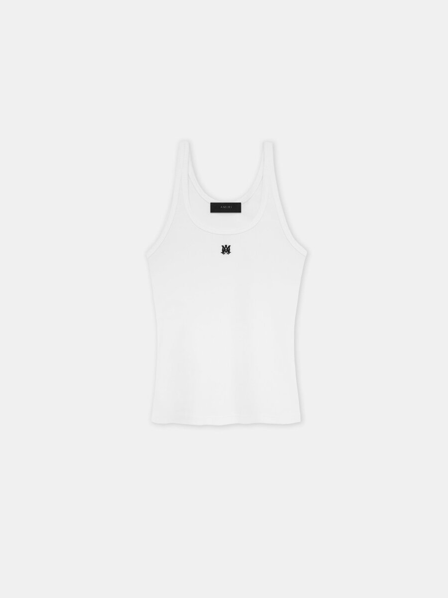 DAMEN-TANKTOP MIT „MA“-STICKEREI UND RIPPENSTRICK
