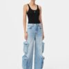 DAMEN-TANKTOP MIT „MA“-STICKEREI UND RIPPENSTRICK