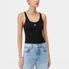 DAMEN-TANKTOP MIT „MA“-STICKEREI UND RIPPENSTRICK