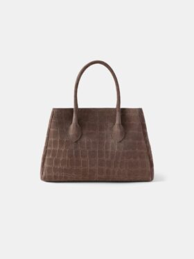 DAMEN-TOTE „SUEDE CROC HONEY 40“