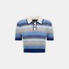 GESTREIFTES HÄKEL-MESH-POLO FÜR DAMEN