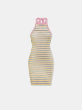 MA GESTREIFTES HALTER-MINIKLEID FÜR DAMEN