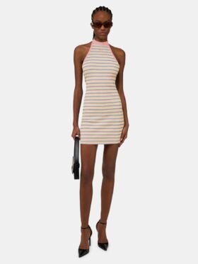MA GESTREIFTES HALTER-MINIKLEID FÜR DAMEN