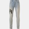 SKINNY-JEANS MIT VERSETZTEM LOGO