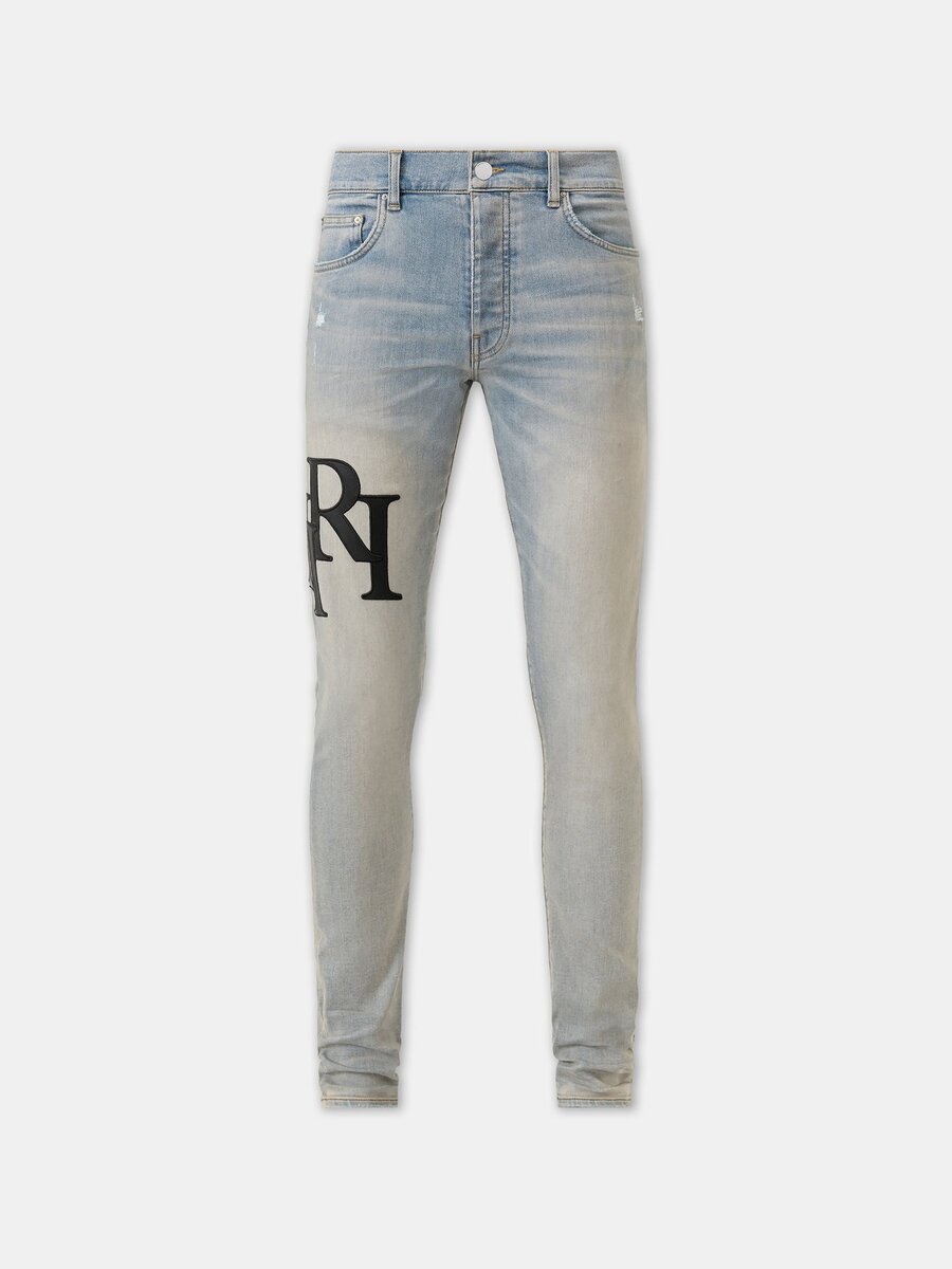 SKINNY-JEANS MIT VERSETZTEM LOGO