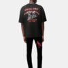 SKINNY-JEANS MIT VERSETZTEM LOGO – Schwarz-Rot
